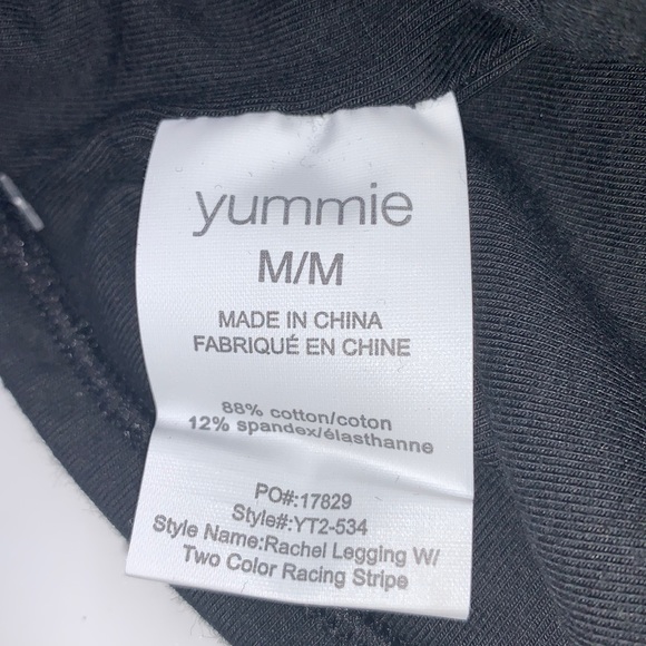 Yummie Rachel Two Color Block Stripe High Waistband Leggings Size Medium - Picture 7 of 10